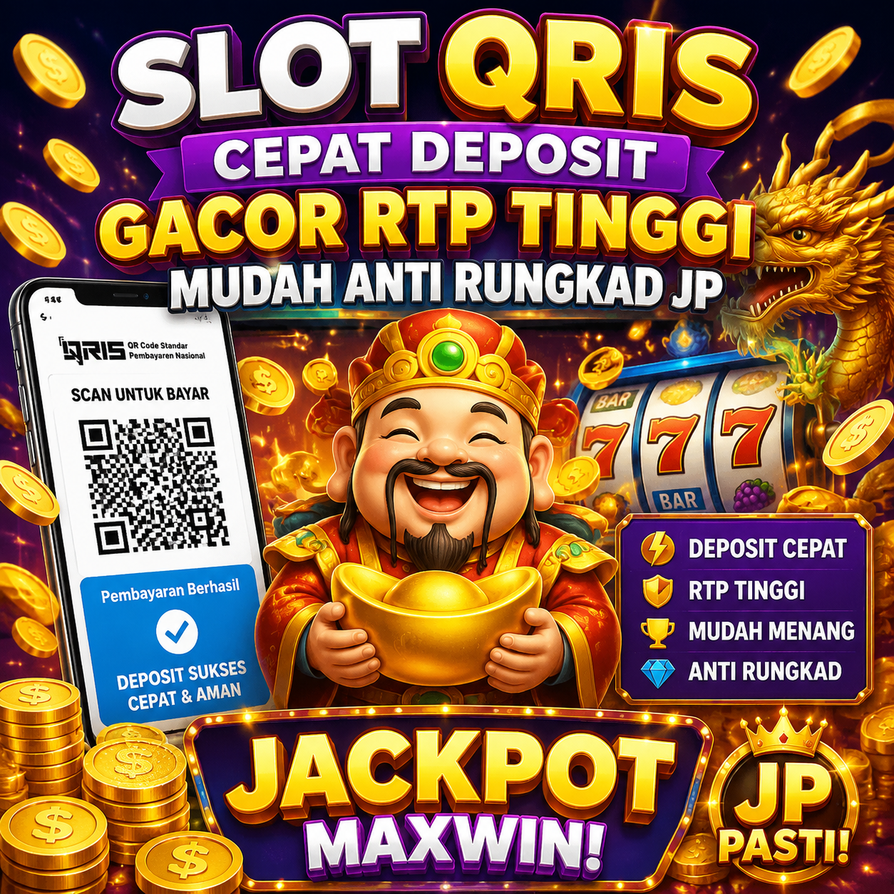 Slot QRIS Cepat Deposit Gacor RTP Tinggi Mudah Anti Rungkad JP